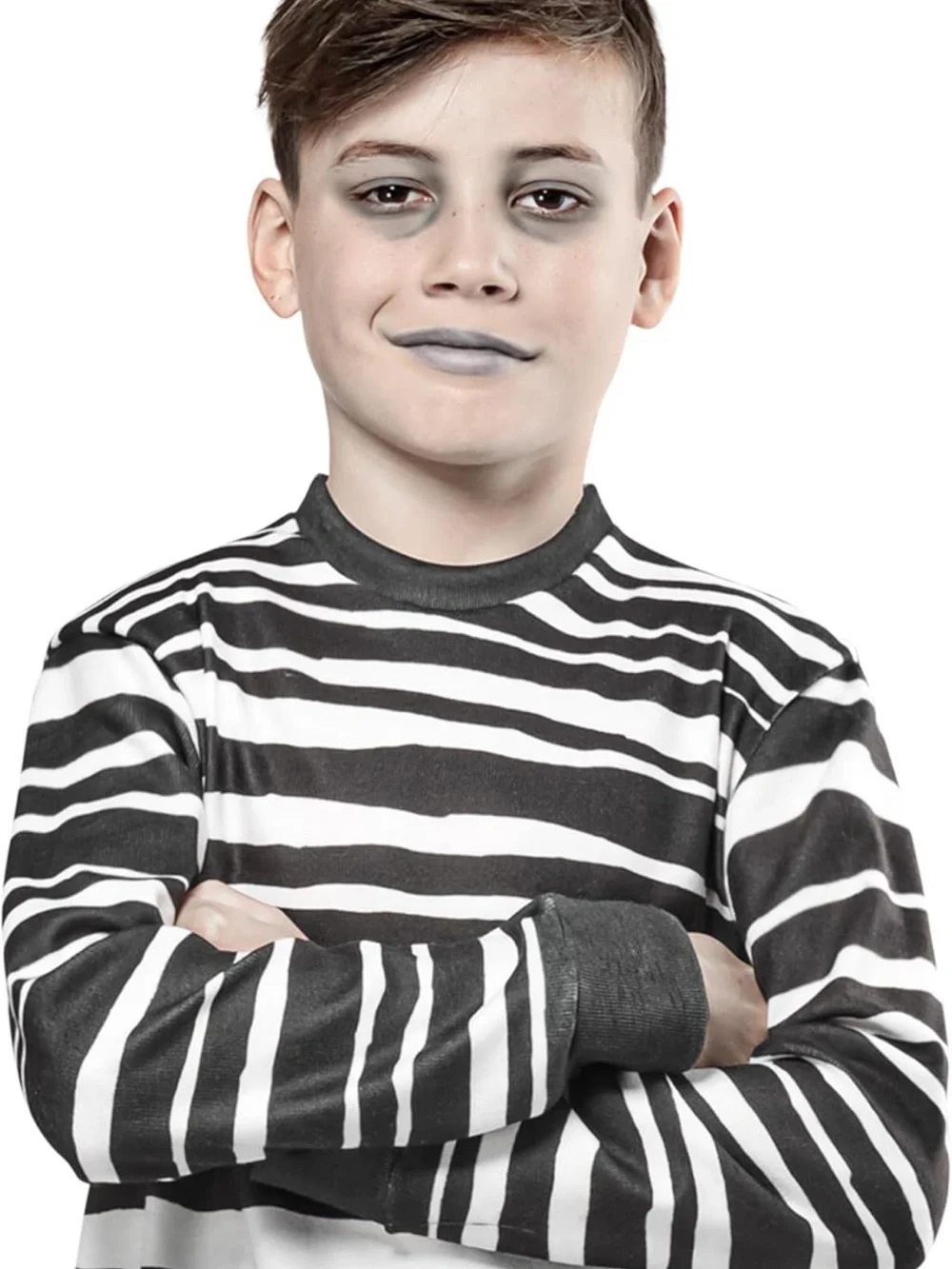 Rubie's Wednesday Pugsley Addams Black & White Striped Top with Black Pants - Picture 5 of 9